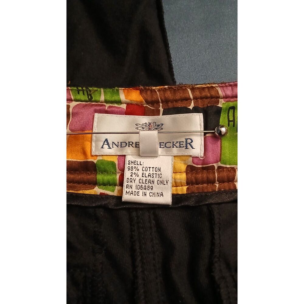 Vintage 'Andrea Becker' Black Velvet Bell Bottom Stretch Trousers - Picture 6 of 7